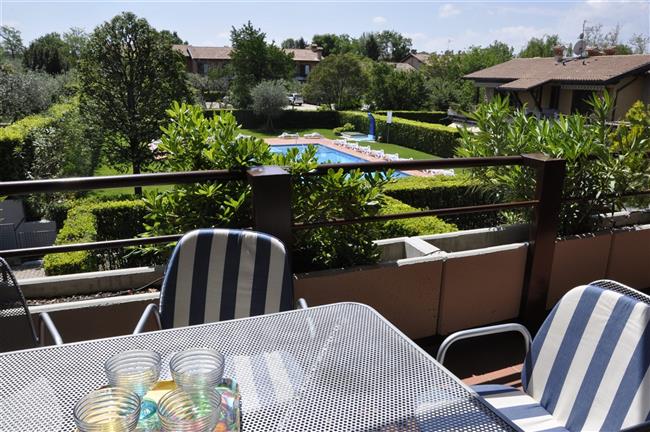 balcony with garden furniture